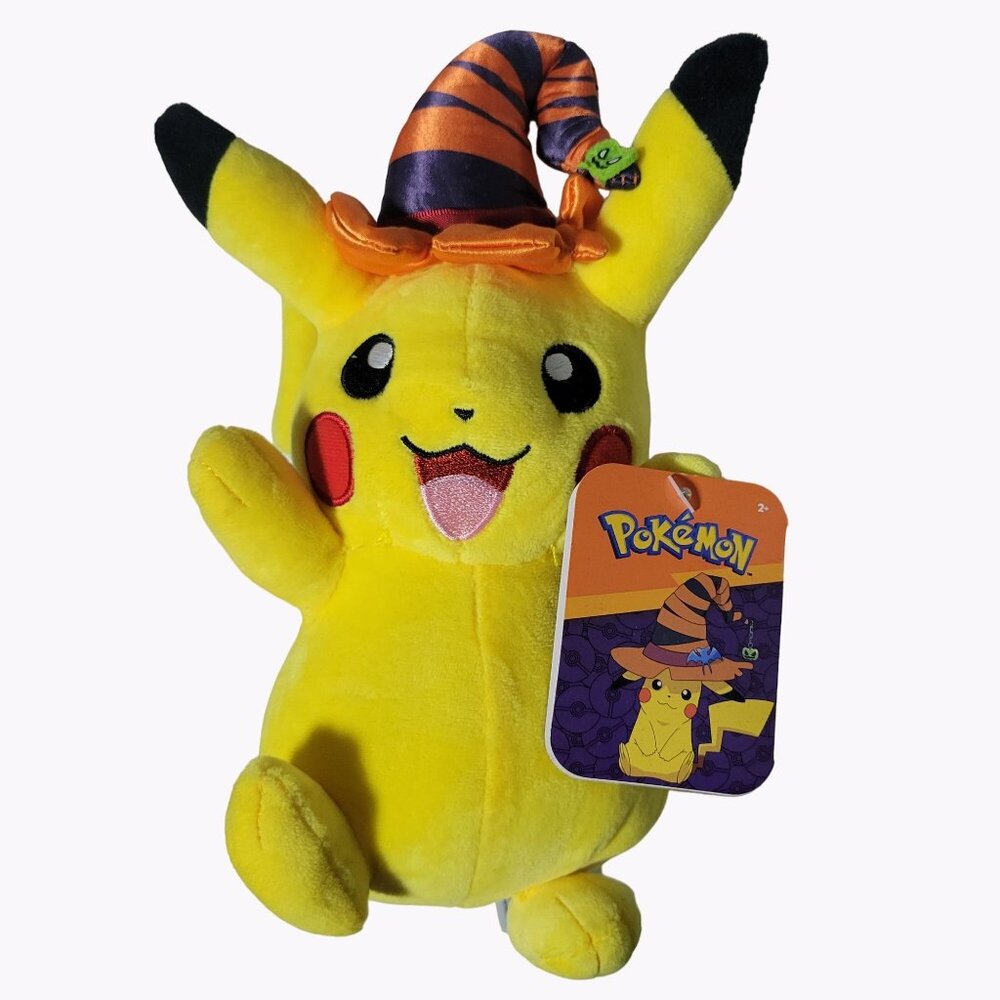 Pokemon Halloween Pikachu 10 inch Plush Witch Hat Seasonal Stuffed Animal Toy